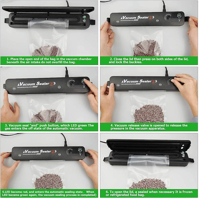 Vacuum Thermal Sealer, Portable Vacuum Air Sealing Machine, Plastic Bag Sealing Machine With LED Light - Dry & Moist Sealing