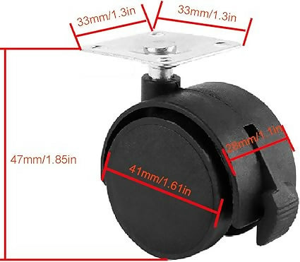 4 Pack Twin Wheel Casters