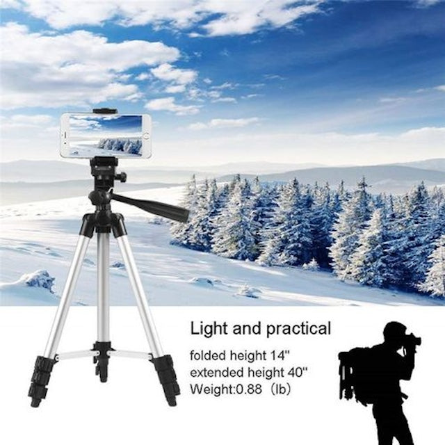 Vlogging Adjustable Lightweight Camera Tripod + Phone Holder + Bluetooth Controller Vlogger Kit For Video & Photography