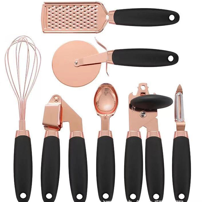 7 Pieces Copper Coated High Quality Stainless Steel Kitchen Gadget Set