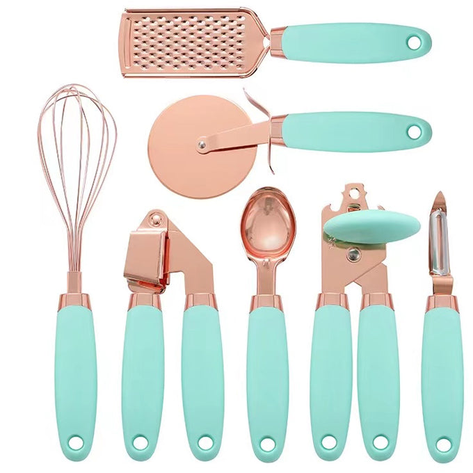 7 Pieces Copper Coated High Quality Stainless Steel Kitchen Gadget Set