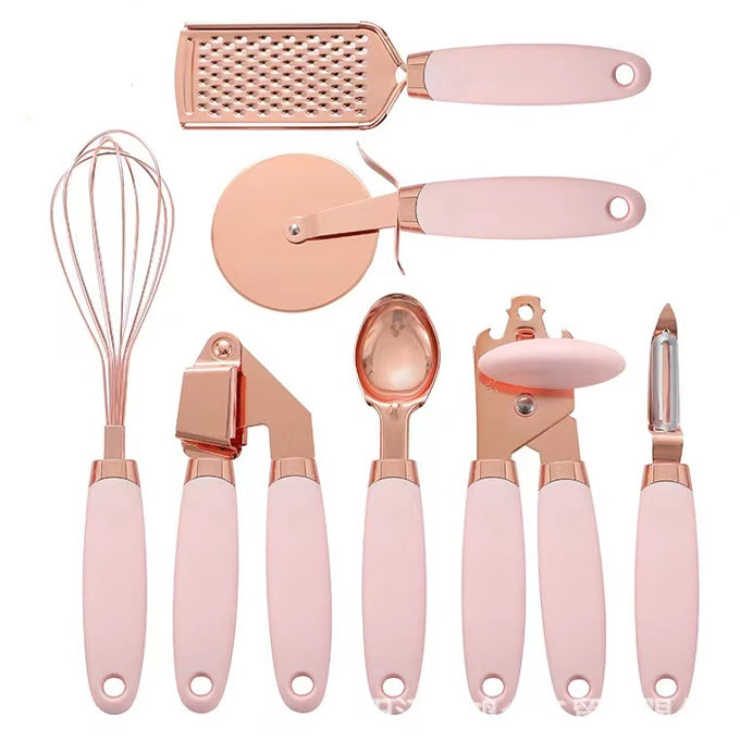 7 Pieces Copper Coated High Quality Stainless Steel Kitchen Gadget Set