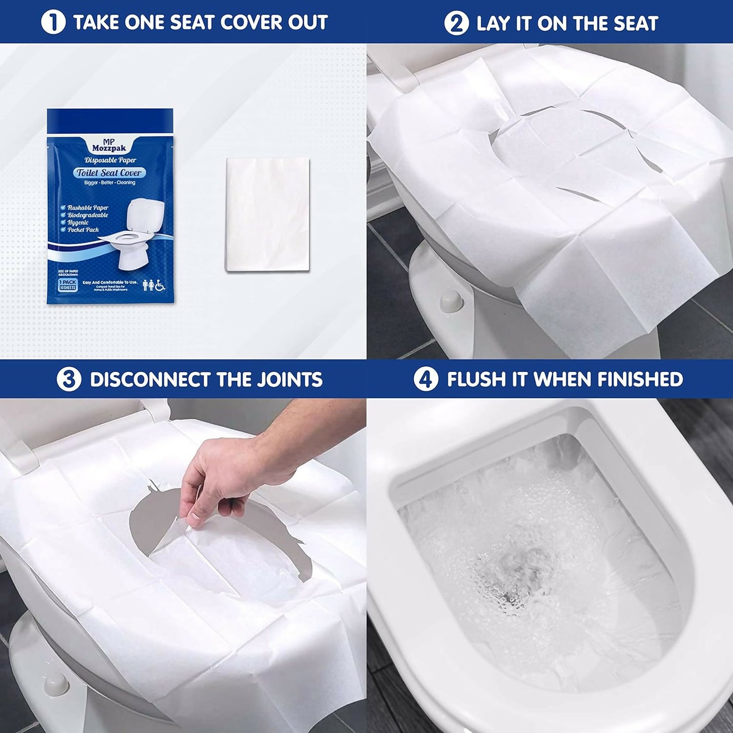 10 pcs Disposable Toilet Seat Cover