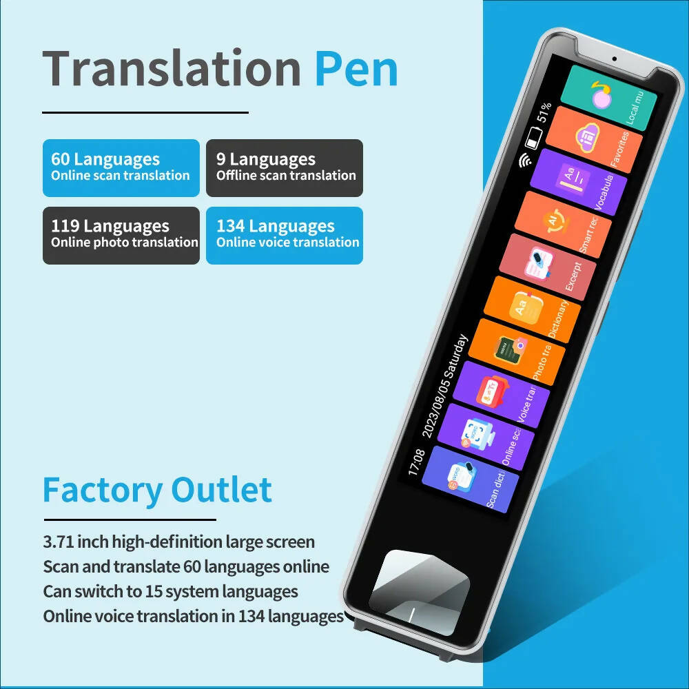 Offline Smart Language Translation Pen Scanner Voice Translator Machine Arabic for Quran 134 Languages Intelligent Translator