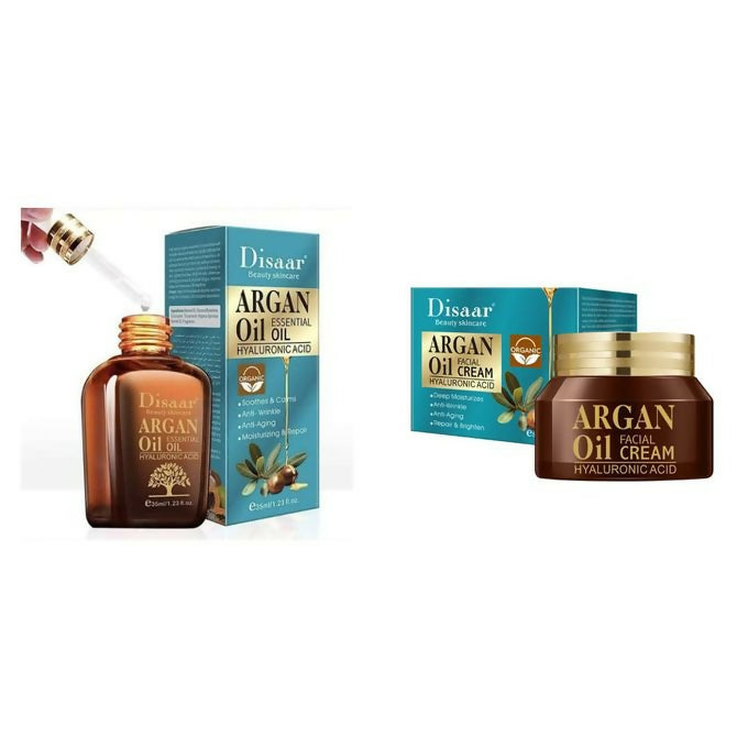 Disaar Argan Oil Essential Oil Face Serum + Facial Cream