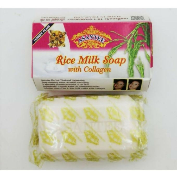 Asantee Rice Milk Collagen Honey Soap AHA Dark Spots Removal Soap