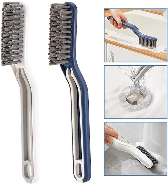 2 in 1 Crevice Brush, Floor Seam Brush, Clip Hair Window Cleaning Brush, Bathroom Cleaning Brush, Groove Gap Cleaning Brush