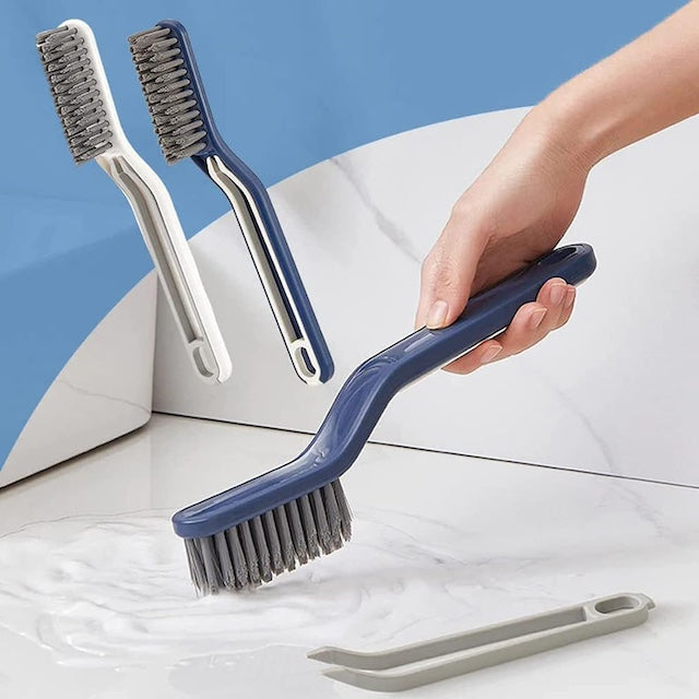 2 in 1 Crevice Brush, Floor Seam Brush, Clip Hair Window Cleaning Brush, Bathroom Cleaning Brush, Groove Gap Cleaning Brush