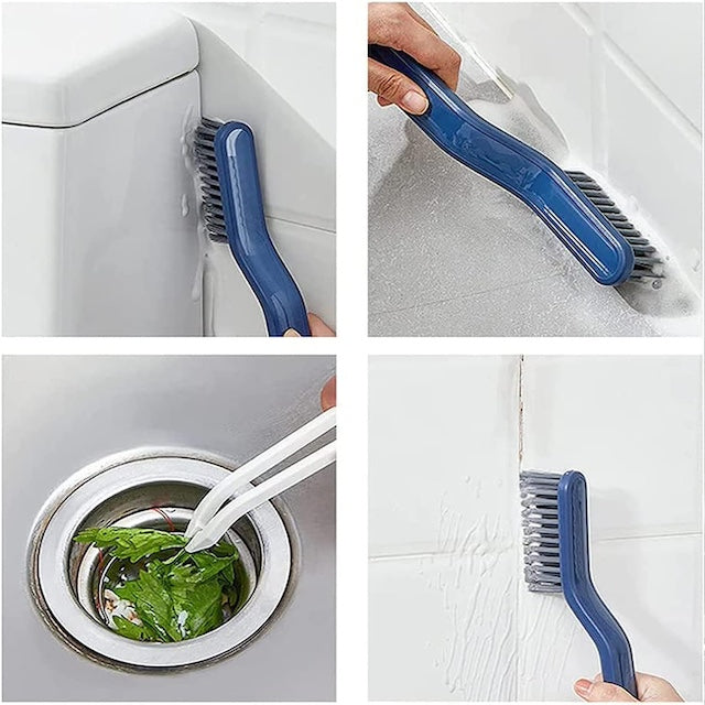 2 in 1 Crevice Brush, Floor Seam Brush, Clip Hair Window Cleaning Brush, Bathroom Cleaning Brush, Groove Gap Cleaning Brush