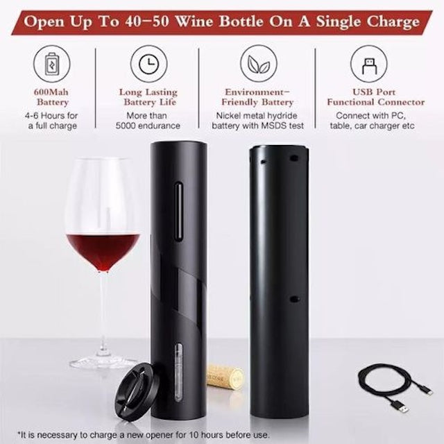 Wine Opener Set, Electric Wine Opener Set, Battery Operated Wine Bottle Opener with Foil Cutter, Automatic Corkscrews for Wine Bottles