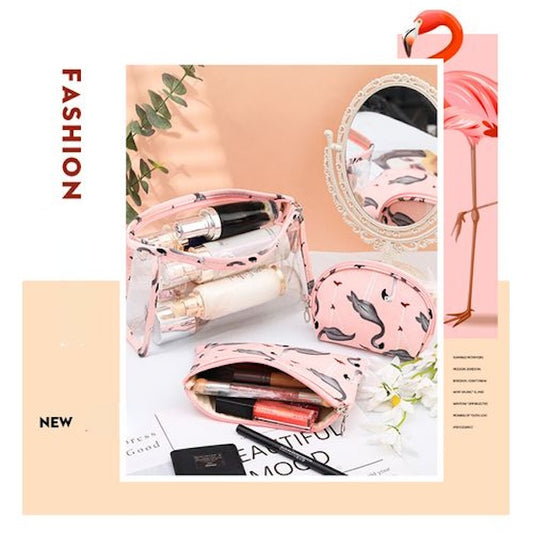 3Pcs Women's Clutch Make Up Bag Large for the set Capacity Toiletry Storage Bag For Female Fashion, Three-Piece Waterproof Cosmetic Bag