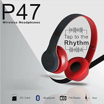 P47 Superior Wireless Bluetooth Stereo Foldable Headphones