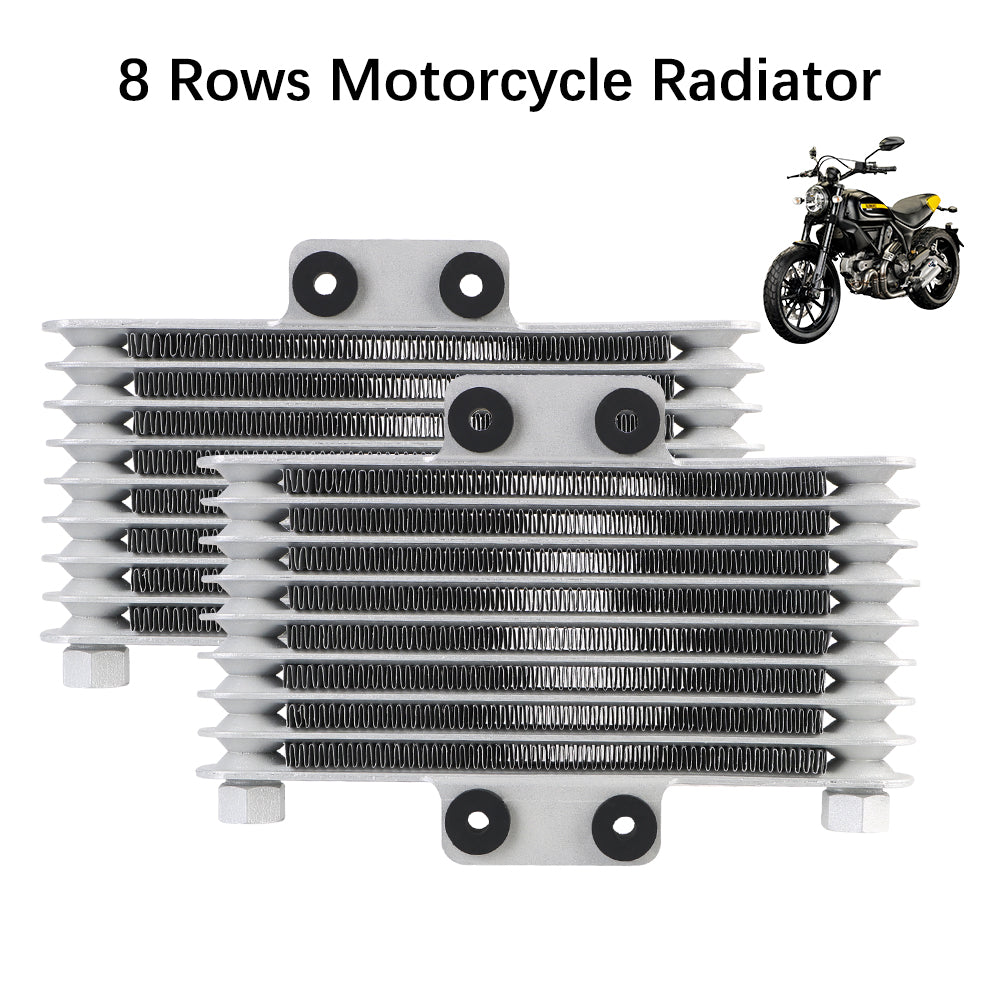 Moto ATV Modification Aluminum Alloy Cooling System Motorcycle Radiator Condenser 8 Row Engine Oil Cooler Transmission Radiator