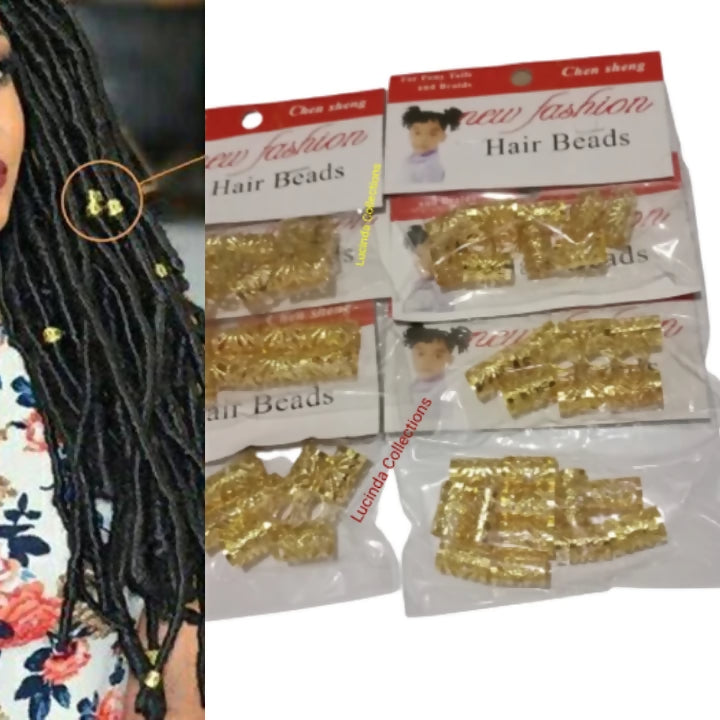 60/120 PCs Hair Braids Beads Rings Metal Gold Clips