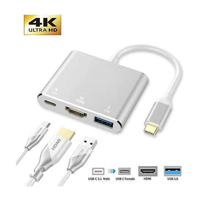 4K Adapter - Type C To HD/USB 3.0/Type-C - USB C Type C To HDMI USB 3.0 USB-C HUB Adapter Type-C Extender HD 4K Converter For Macbook Air Pro