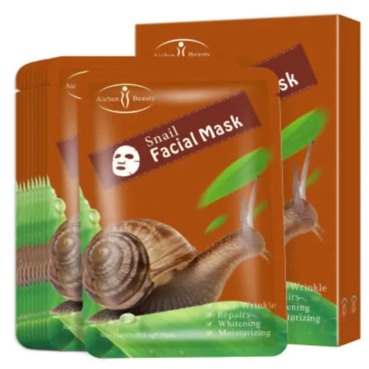 10Pcs Snail Facial Face Mask