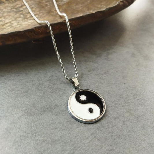 Yin Yang Tai Chi Pendant Necklace Vintage Men's Silver Unisex Necklace - Chinese Style - Male Punk Hip Hop Jewelry Accessories