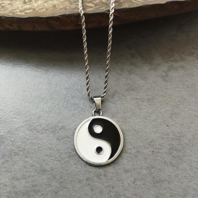 Yin Yang Tai Chi Pendant Necklace Vintage Men's Silver Unisex Necklace - Chinese Style - Male Punk Hip Hop Jewelry Accessories