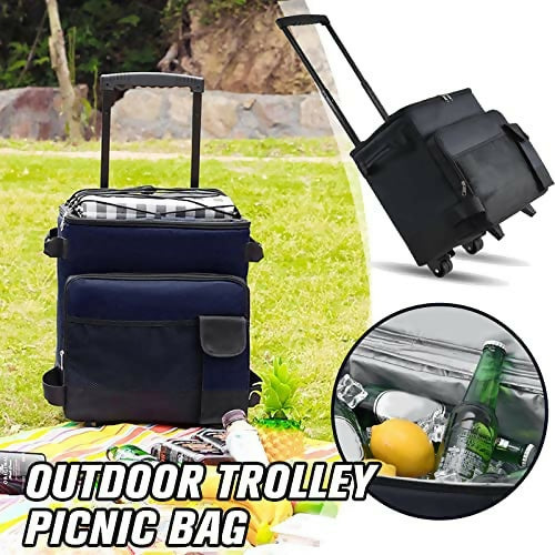 Insulated Compact cooling bag camping cooler bag with roller wheels