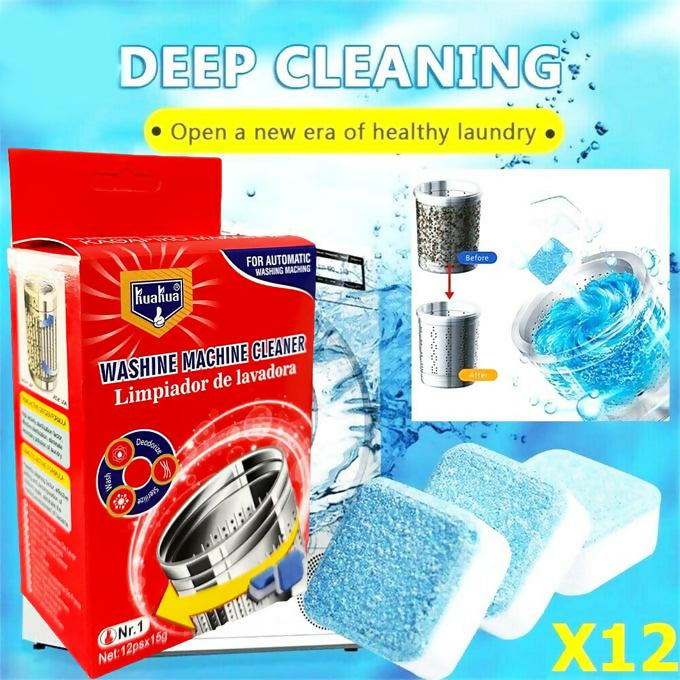 12 Piece Set Washing Machine Cleaning Tablets Drum Deep Cleaner