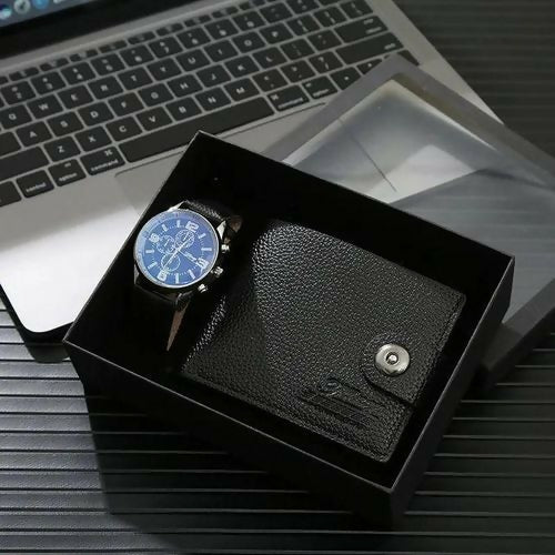 2Pc Men's Gift Set Contains: ▫Watch &Wallet