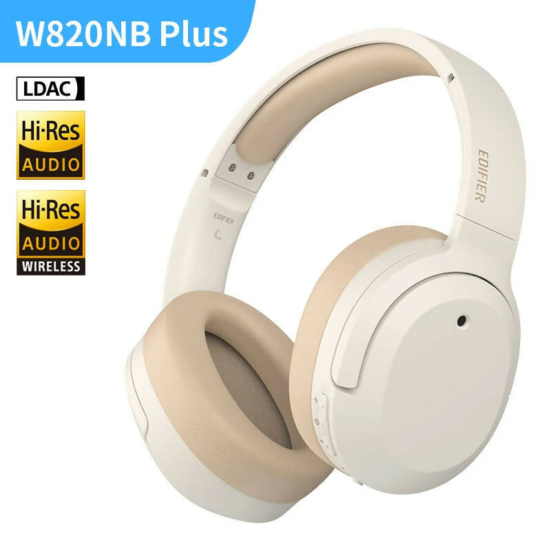 Edifier W820NB Plus Wireless Noise Cancelling Headphones 43dB ANC Hi-Res LDAC Codec 49hrs Playtime Over-Ear Bluetooth Headset