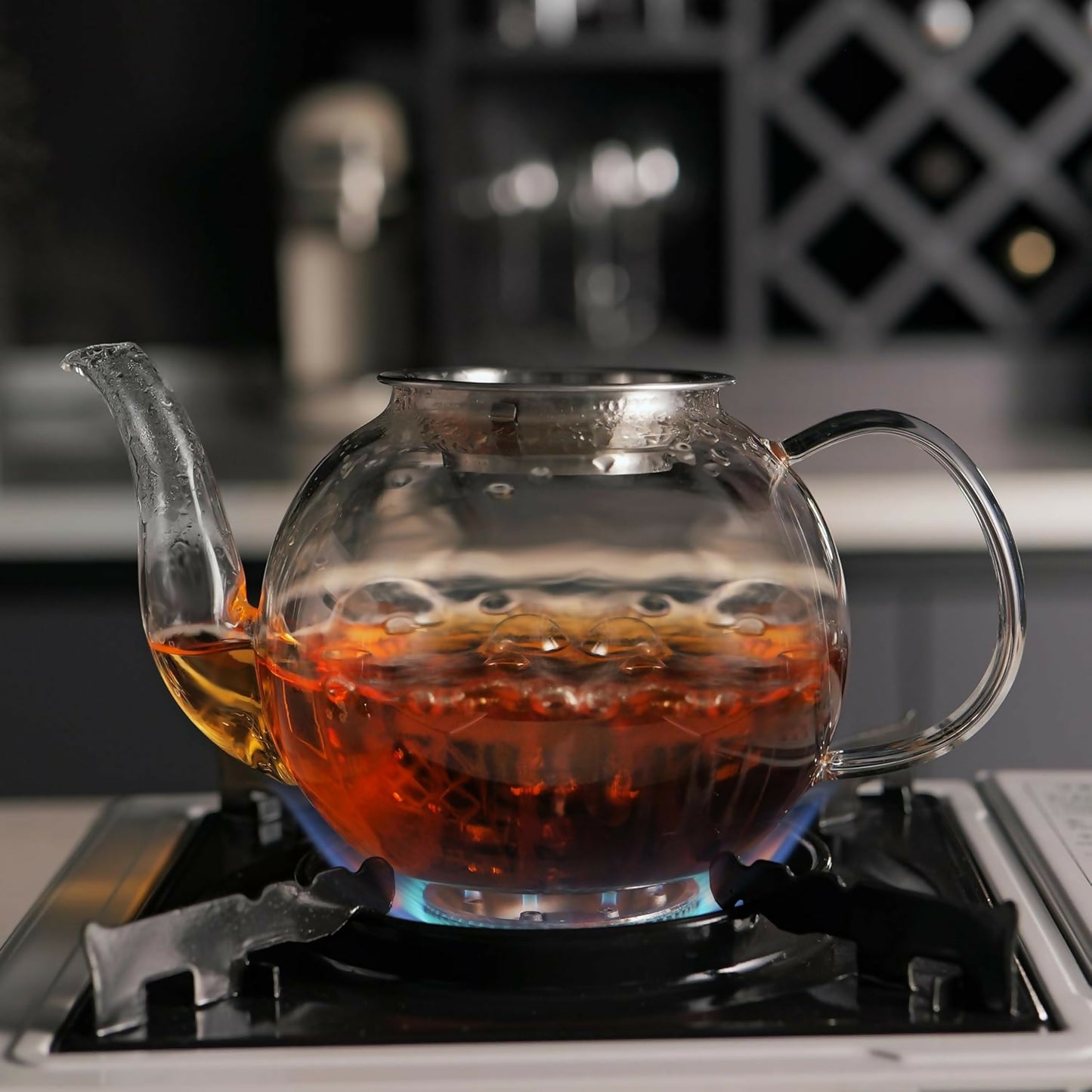 5pcs Transparent Heat Resistance Glass Infuser Tea Set