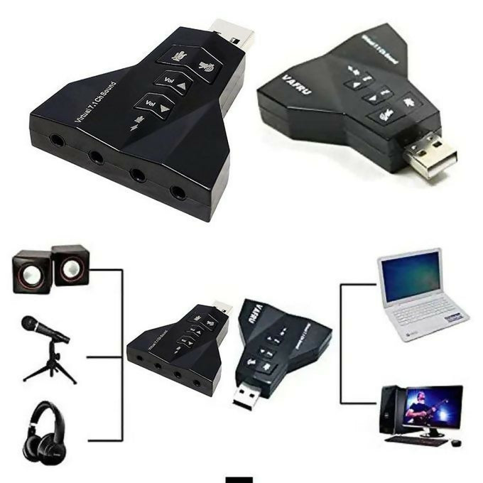 USB to 3.5mm External Sound Card Adapter Virtual