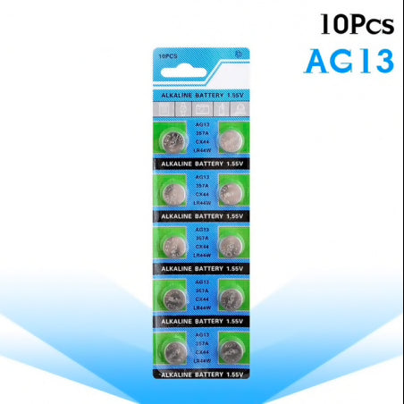 10pcs AG13 A76 LR44 357A S76E G13 Coin Shaped Button Cell Battery 1.55V Alkaline Button Batteries