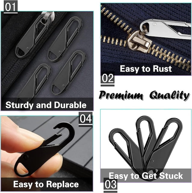 Zipper Slider Puller, Detachable Zipper Pull Head, Universal Detachable Zipper Puller, Travel Bag Suitcase Zipper Head, DIY Sewing Craft - 2 Pcs